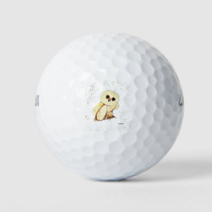 Balles De Golf Mignon bébé hibou animal Oiseau aquarelle faune