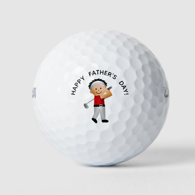 Balles De Golf Mignon Fête des pères Golfer Papa (Devant)