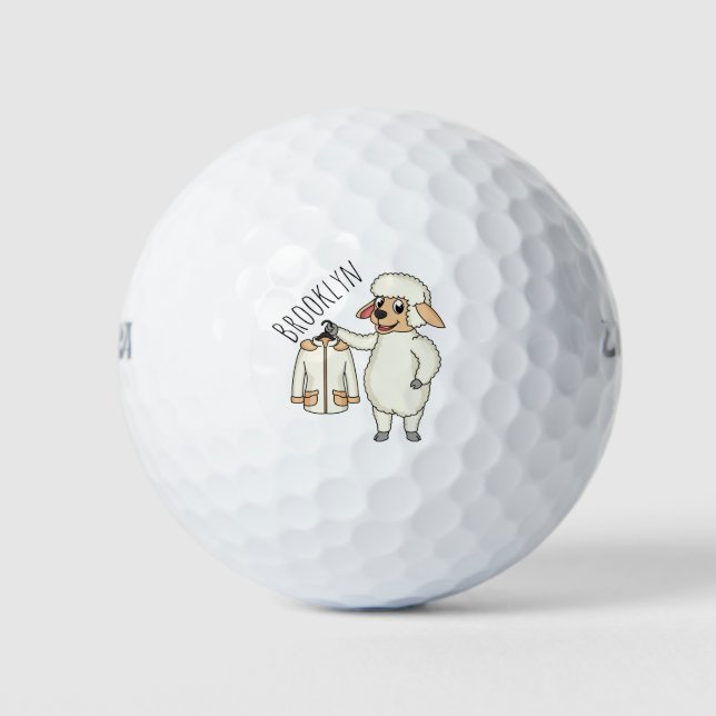 Balles De Golf Mignonne brebis avec blouson (Devant)