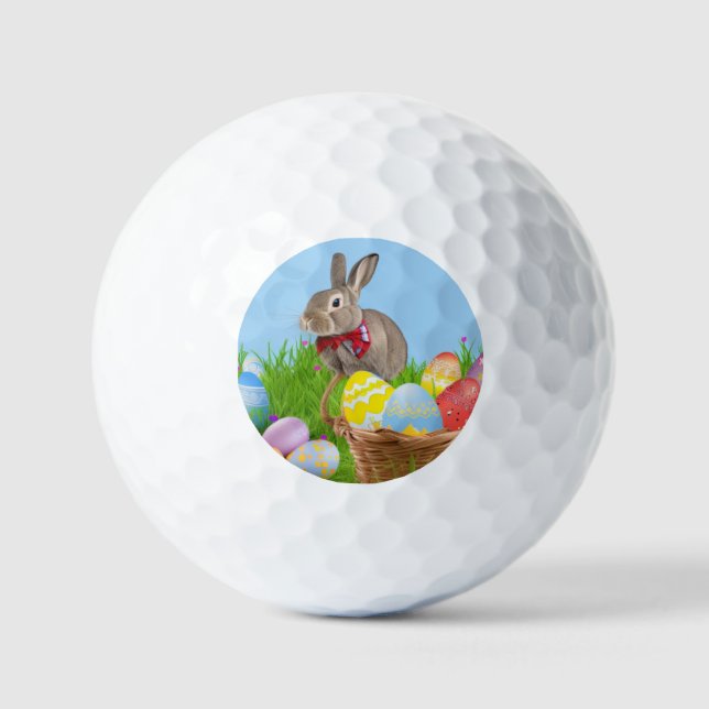Balles De Golf Mignonne Bunnyfor Pâques pour une humeur positive (Recto)