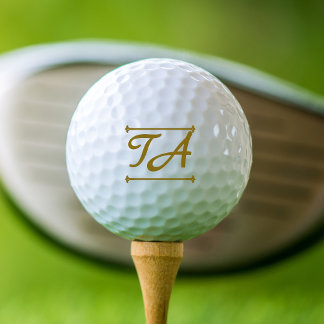 Balles De Golf Minimisez vos initiales en Brown or avec des ligne