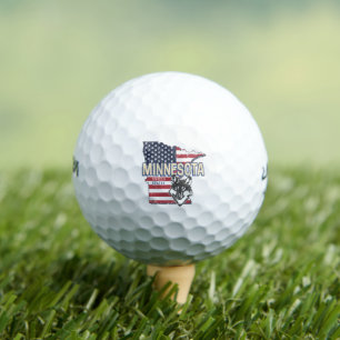 Balles De Golf Minnesota State États-Unis Carte Vintage USA
