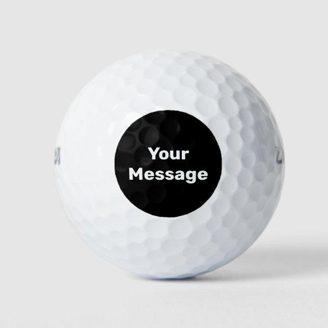 Balles De Golf Modèle de texte de nom noir et blanc simple (Devant)