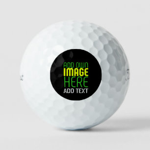 BALLES DE GOLF MODÈLE DE TEXTE D'IMAGE NOIRE SIMPLE ET MODERNE