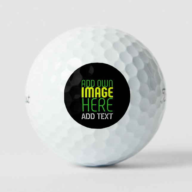BALLES DE GOLF MODÈLE DE TEXTE D'IMAGE NOIRE SIMPLE ET MODERNE (Recto)