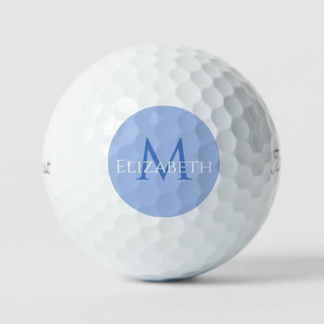 Balles De Golf Modern Blue Monogram Personalized Elegant (Recto)