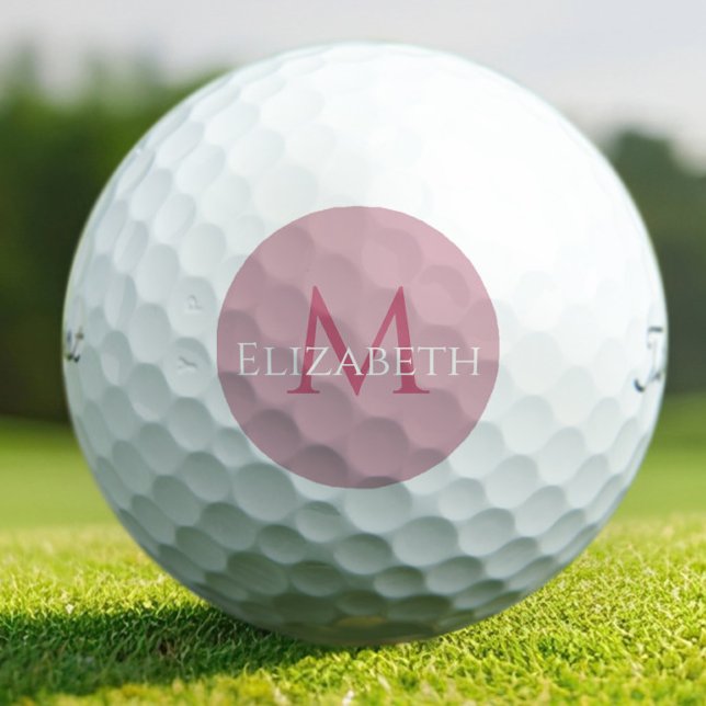 Balles De Golf Modern Pink Monogram Personalized Elegant  (Créateur téléchargé)