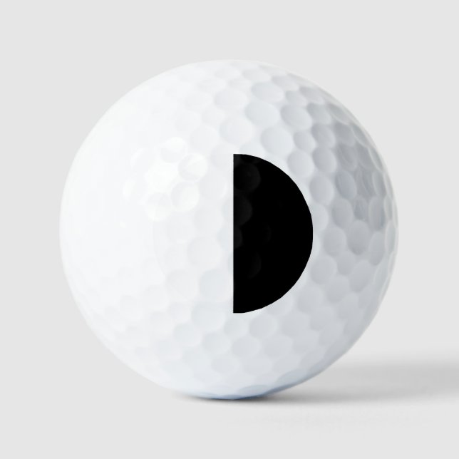 Balles De Golf Moderne 2 couleurs | Blanc et noir (Recto)