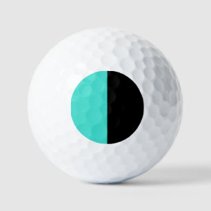 Balles De Golf Moderne 2 couleurs bleu turquoise et noir