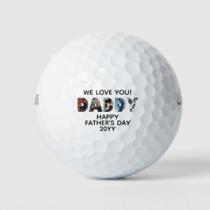 Balles De Golf Moderne DADDY Chic Photo Collage Happy Fête des pè