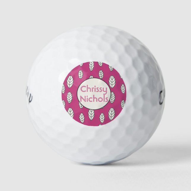 Balles De Golf Moderne Dames Hot Rose Personnalisé (Devant)