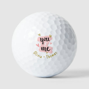 Balles De Golf Moderne mignon vous et moi valentines amoureux de 
