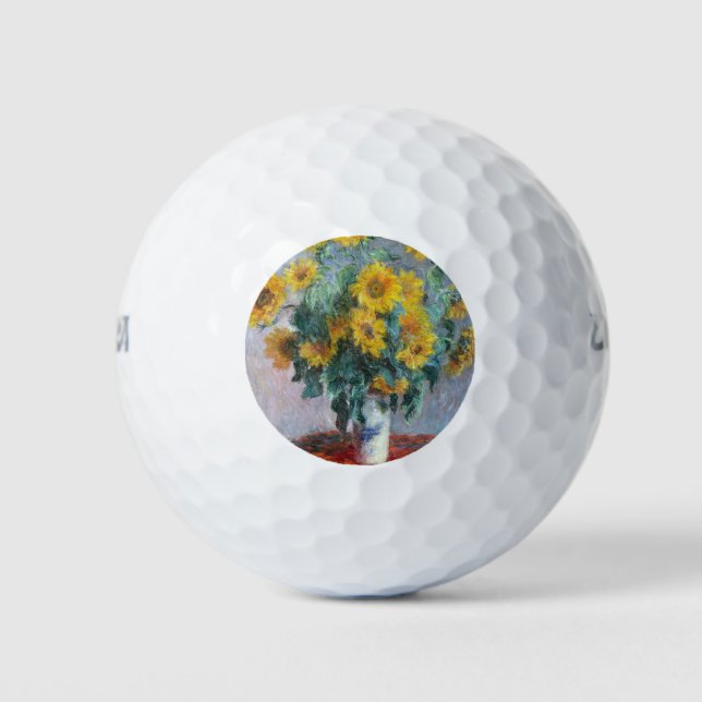Balles De Golf Monet France Bouquet Tournesols Impressionniste Pe (Devant)