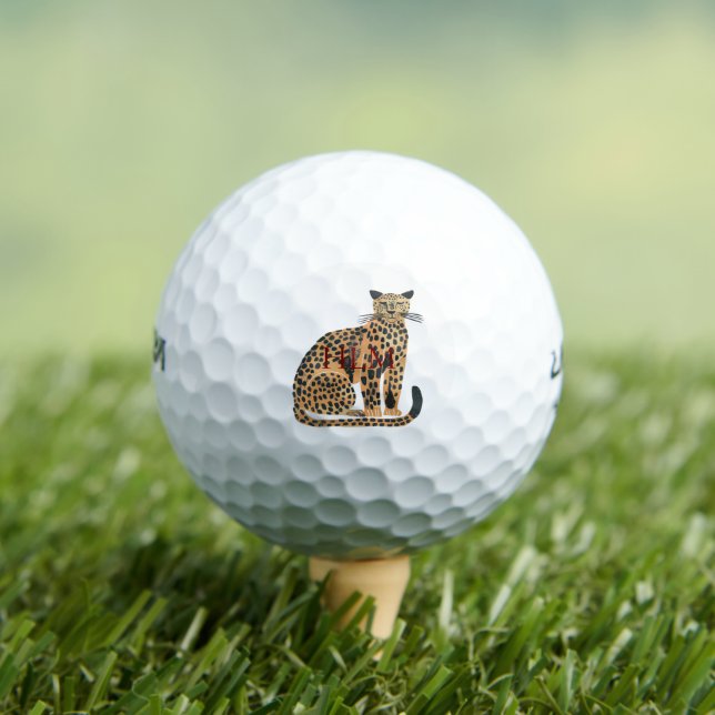 Balles De Golf Monogramme animal léopard de crème (T-shirt Insitu)