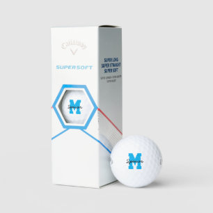Balles De Golf monogramme bleu personnalisé (marquez vos boules d