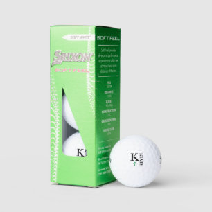 Balles De Golf Monogramme BLK 1 lettre personnalisée