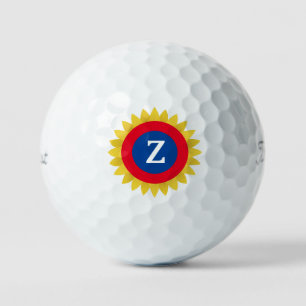 Balles De Golf Monogramme cible de tournesol