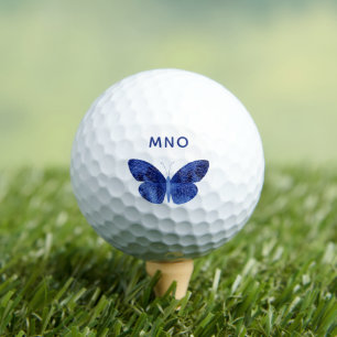 Balles De Golf Monogramme d'aquarelle papillon