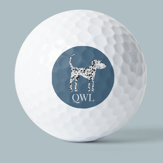 Balles De Golf Monogramme de Chien Dalmatien amusant (Créateur téléchargé)