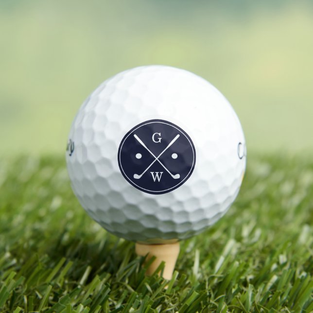 Balles De Golf Monogramme de club de golf bleu foncé (T-shirt Insitu)