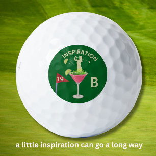 Balles De Golf Monogramme de cocktail amusant et inspirant pour l
