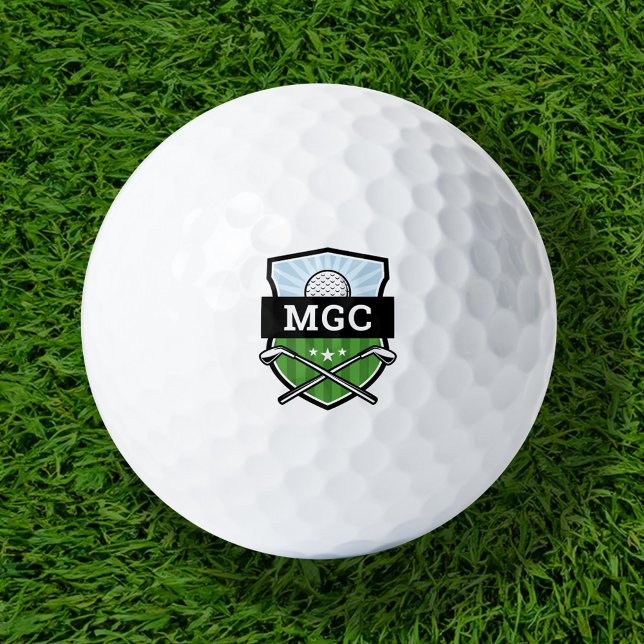 Balles De Golf Monogramme de crête du club de golf personnalisé (Créateur téléchargé)