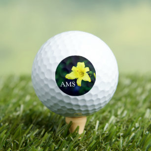 Balles De Golf Monogramme de jour jaune