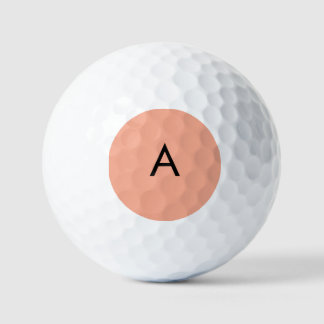 Balles De Golf Monogramme de lettre personnalisé pêche 