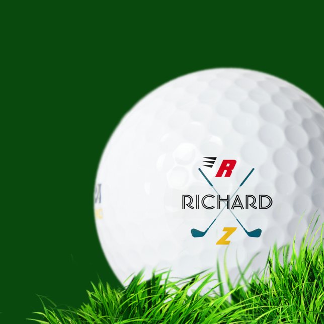 Balles De Golf Monogramme de nom personnalisé élégant (Créateur téléchargé)