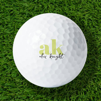 Balles De Golf Monogramme de signature rétro