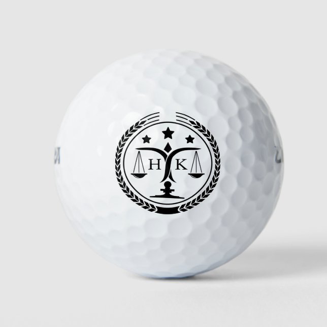 Balles De Golf Monogramme du logo de la justice noire (Devant)