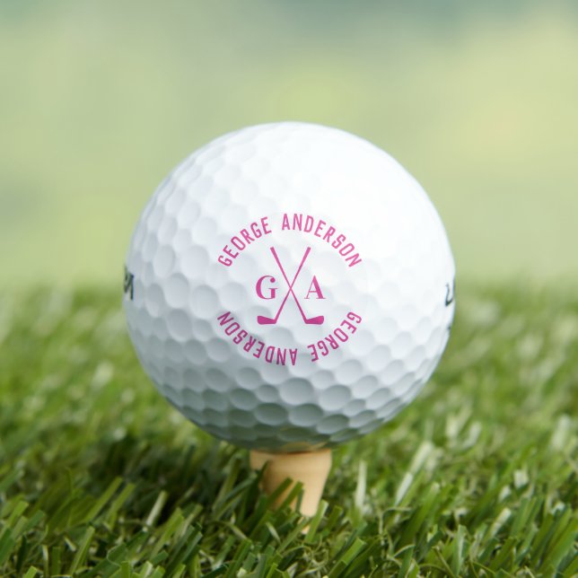 Balles De Golf monogramme et nom personnalisés moderne minimal (T-shirt Insitu)