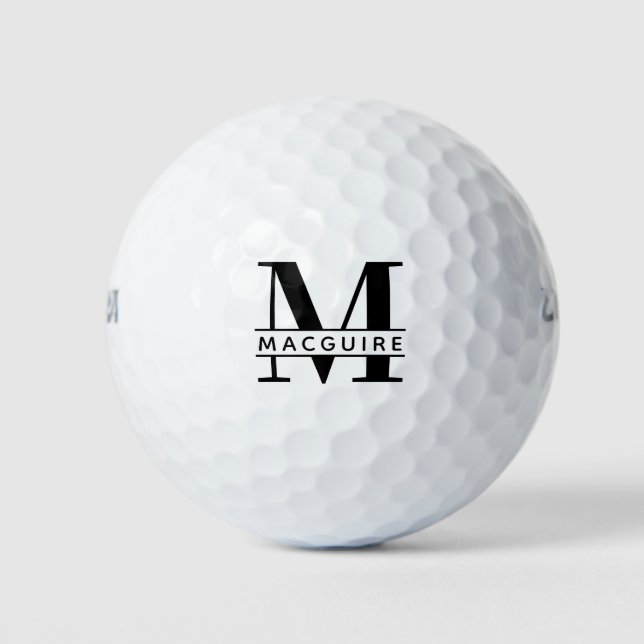 Balles De Golf Monogramme gras minimal avec nom (Devant)