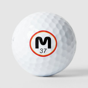 Balles De Golf Monogramme gras moderne avec son âge