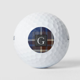 Balles De Golf Monogramme Groomsmans Meilleur homme gris bleu Tar