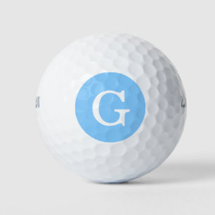 Balles De Golf Monogramme initial bleu ciel