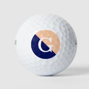 Balles De Golf Monogramme initial de la dièse en bleu 2 tonique d