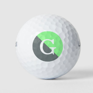 Balles De Golf Monogramme initial diagonale de 2 tons
