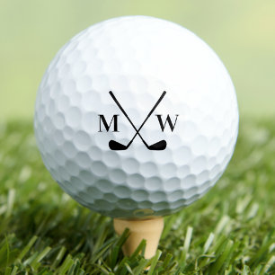 Balles De Golf Monogramme Initial Élégant Typographie Moderne