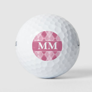 Balles De Golf Monogramme mauve et blanc initial