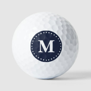 Balles De Golf Monogramme minimaliste bleu marine