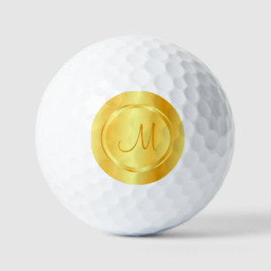 Balles De Golf Monogramme Modèle Élégant Faux Or Moderne