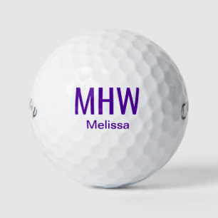 Balles De Golf Monogramme moderne violet