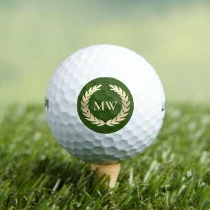 Balles De Golf Monogramme moderne Wreath Nom personnalisé Golf Go