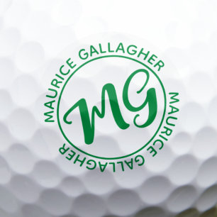Balles De Golf Monogramme Monogramme Nom kelly-green