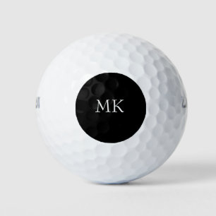 Balles De Golf Monogramme noir blanc