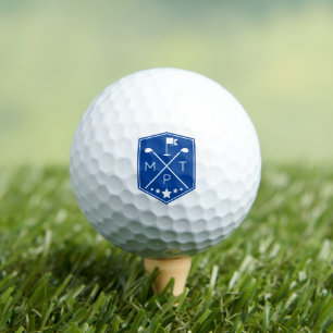 Balles De Golf Monogramme Nom bleu Personnalisé