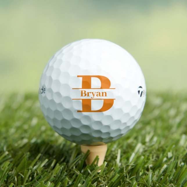 Balles De Golf Monogramme Nom personnalisé Typographie Texte oran (T-shirt Insitu)
