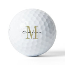 Monogramme Or initial et nom cadeau personnalisé