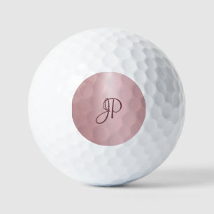 Balles De Golf Monogramme or Rose tendance Elégant Modèle